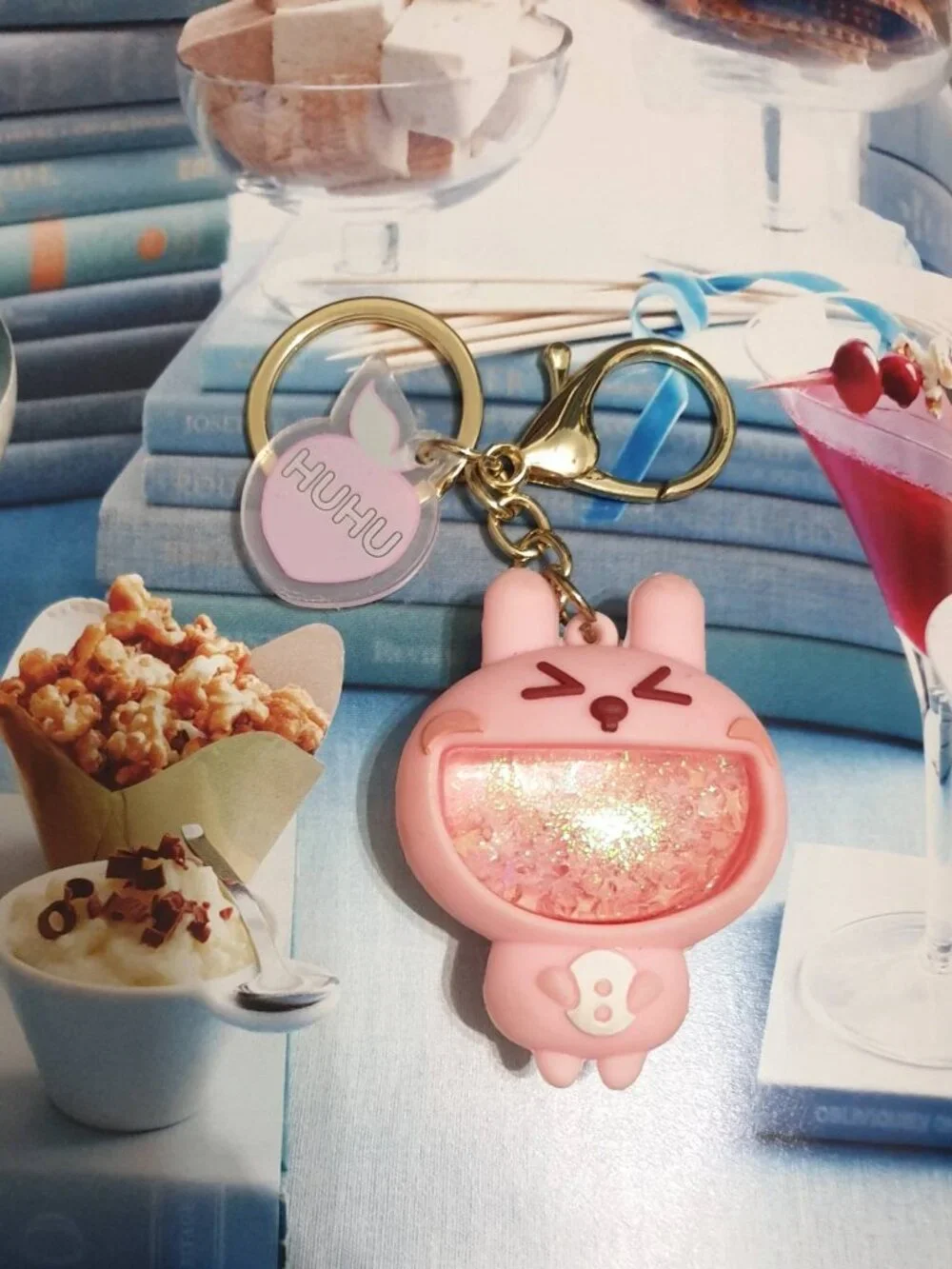 Rabbit Key Chain Pink Cute Bunny Key Ring Unisex Handbag Accessory Charm Gift